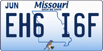 MO license plate EH6I6F