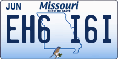 MO license plate EH6I6I