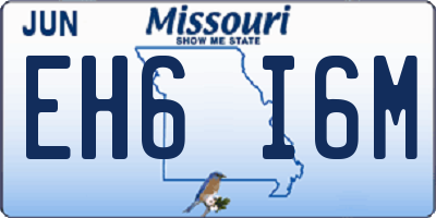 MO license plate EH6I6M