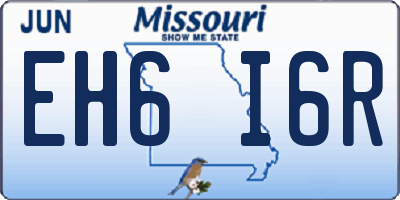 MO license plate EH6I6R