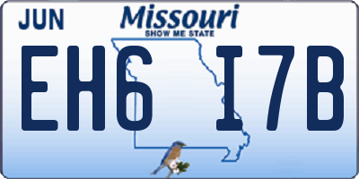 MO license plate EH6I7B