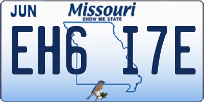 MO license plate EH6I7E