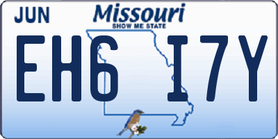 MO license plate EH6I7Y
