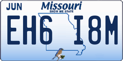 MO license plate EH6I8M