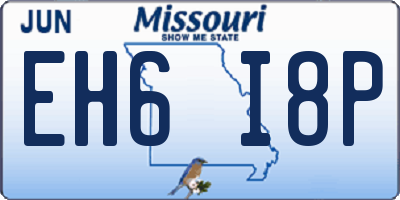 MO license plate EH6I8P