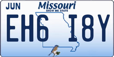 MO license plate EH6I8Y