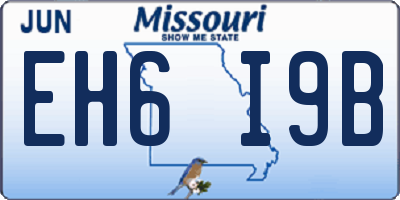 MO license plate EH6I9B