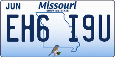MO license plate EH6I9U