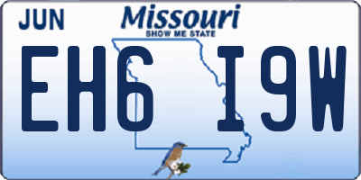 MO license plate EH6I9W
