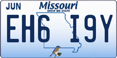MO license plate EH6I9Y