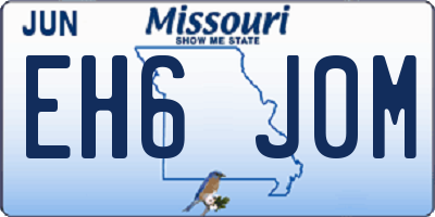 MO license plate EH6J0M