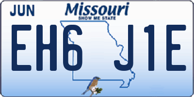 MO license plate EH6J1E