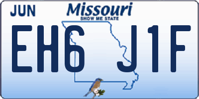 MO license plate EH6J1F