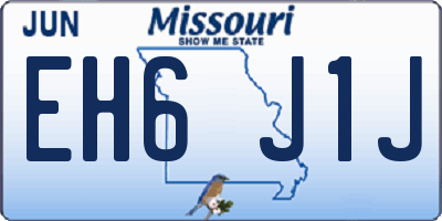MO license plate EH6J1J