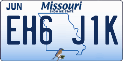 MO license plate EH6J1K