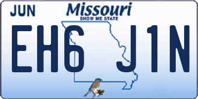 MO license plate EH6J1N