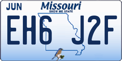 MO license plate EH6J2F