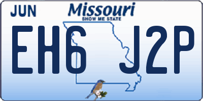 MO license plate EH6J2P