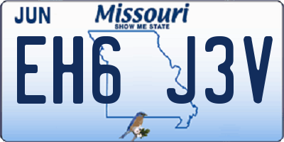 MO license plate EH6J3V