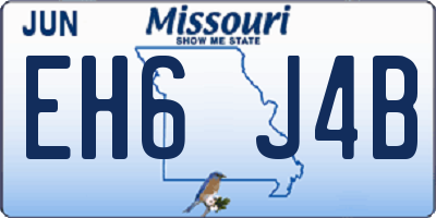 MO license plate EH6J4B