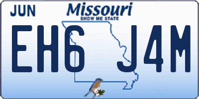 MO license plate EH6J4M