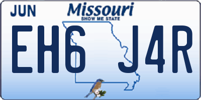 MO license plate EH6J4R