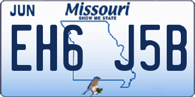 MO license plate EH6J5B