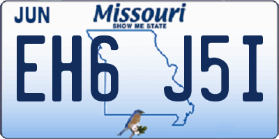 MO license plate EH6J5I
