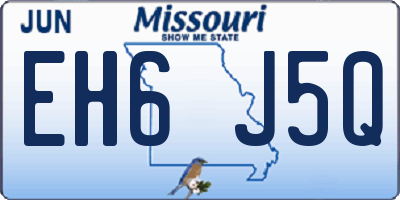 MO license plate EH6J5Q
