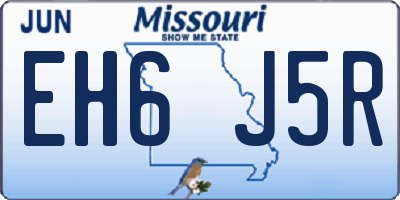 MO license plate EH6J5R