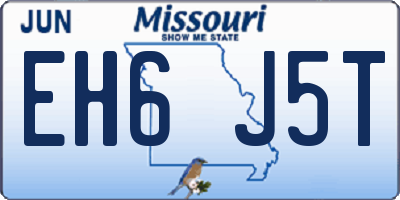 MO license plate EH6J5T