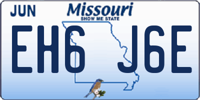MO license plate EH6J6E