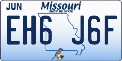 MO license plate EH6J6F