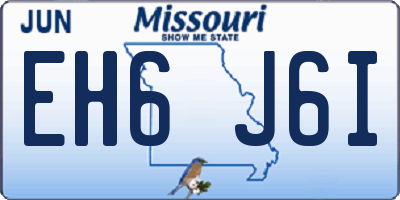 MO license plate EH6J6I
