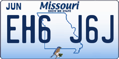 MO license plate EH6J6J