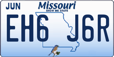 MO license plate EH6J6R