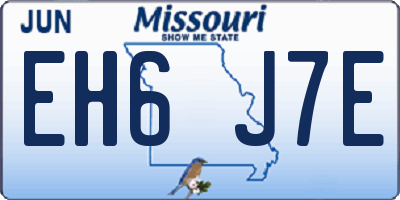 MO license plate EH6J7E
