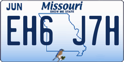 MO license plate EH6J7H