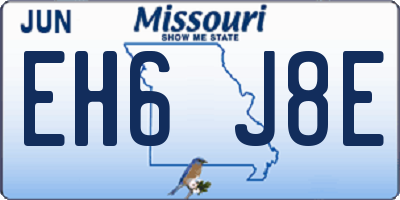 MO license plate EH6J8E