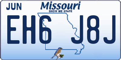 MO license plate EH6J8J