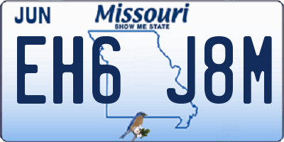 MO license plate EH6J8M