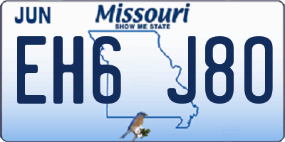 MO license plate EH6J8O