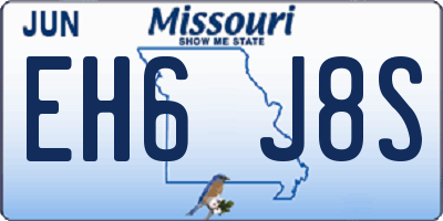 MO license plate EH6J8S