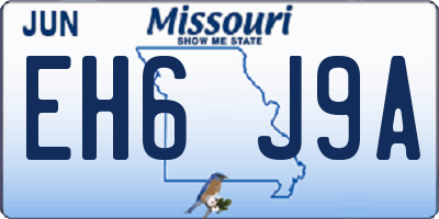 MO license plate EH6J9A