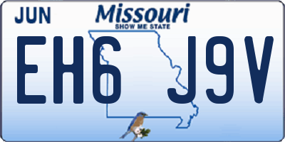 MO license plate EH6J9V