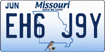 MO license plate EH6J9Y