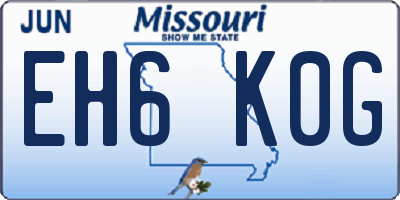 MO license plate EH6K0G