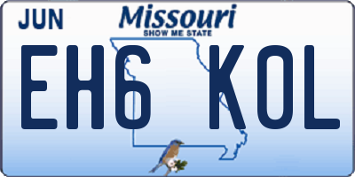 MO license plate EH6K0L