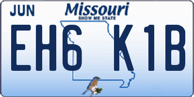 MO license plate EH6K1B