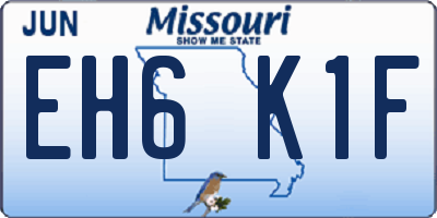 MO license plate EH6K1F